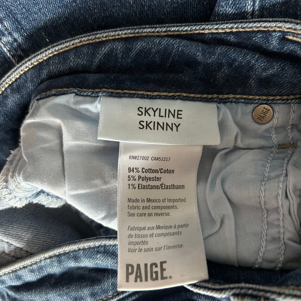 PAIGE Skyline Skinny Jeans Women 29 Mid Rise Medium Wash Stretch Denim - Picture 7 of 10